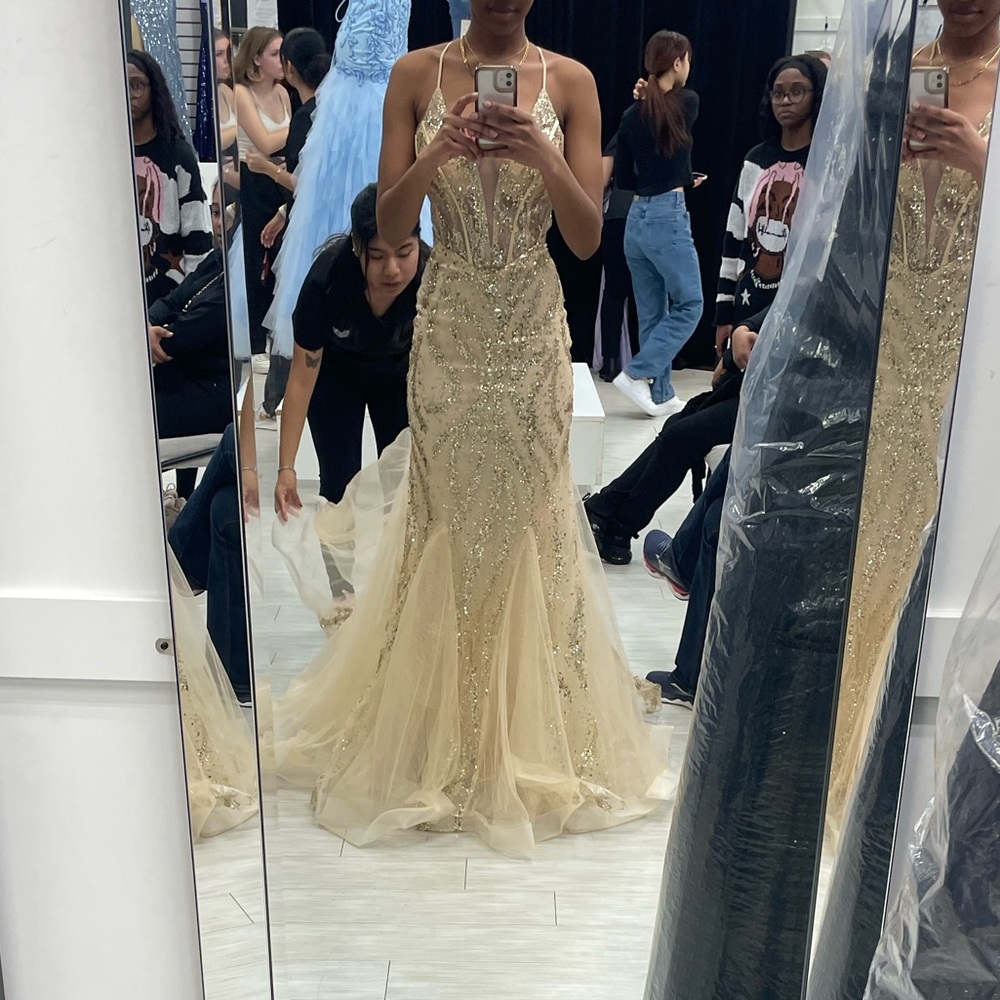 Royal Queen Collection Gold Prom Dress - Picture 3 of 8